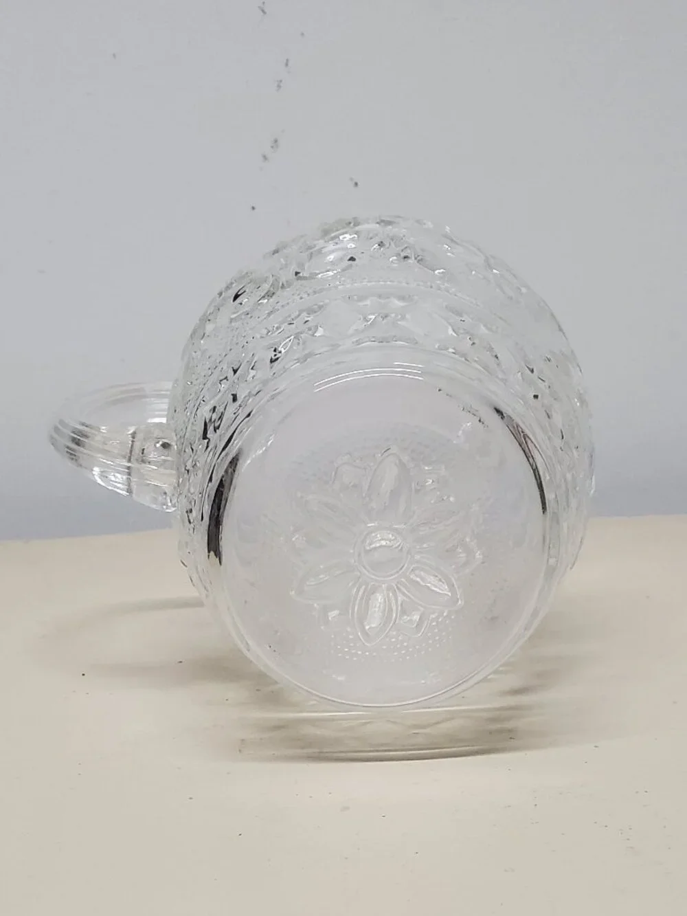 Vintage 37 Oz Ice Lip Juice Pitcher Sandwich Clear by Anchor Hocking